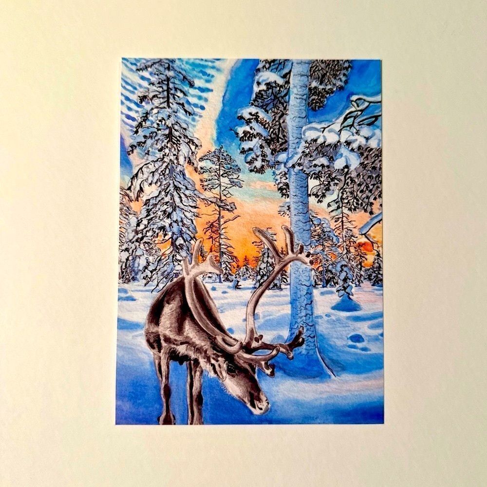 Lapland Finland Reindeer Art Print